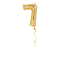 Zahl 7 Gold Ballon - 66cm