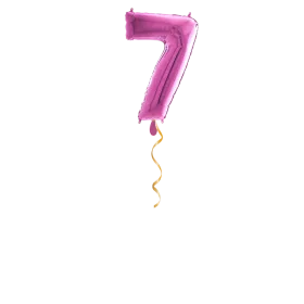 Zahl 7 Pink Ballon - 66cm