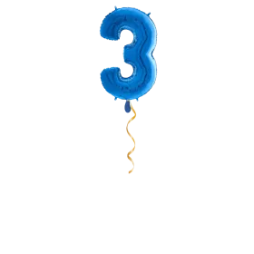Zahl 3 Blau Ballon - 66cm
