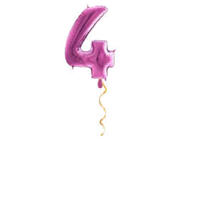 Zahl 4 Pink Ballon - 66cm