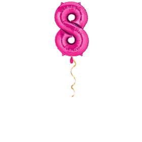 Zahl 8 Pink Ballon - 66cm