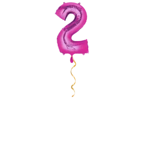 Zahl 2 Pink Ballon - 66cm