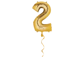 Zahl 2 Gold Ballon - 66cm