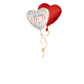 Ich liebe dich goldene Herzen Ballon-Set