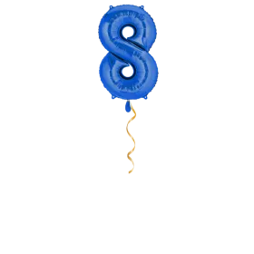 Zahl 8 Blau Ballon - 66cm