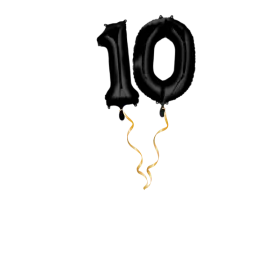 Zahl 10 Schwarz Ballon-Set 66 cm