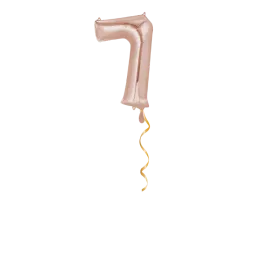 Zahl 7 Rosegold Ballon - 66cm
