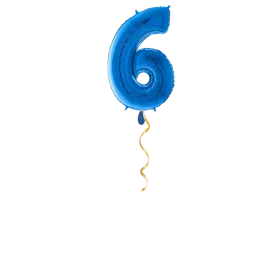 Zahl 6 Blau Ballon - 66cm