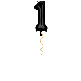 Zahl 1 Schwarz Ballon - 66cm