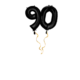 Zahl 90 Schwarz Ballon-Set 66 cm