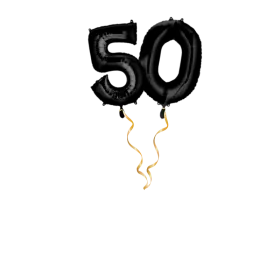 Zahl 50 Schwarz Ballon-Set 66 cm 