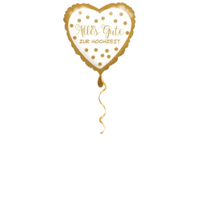 Alles Gute zur Hochzeit goldene Punkte Ballon - 43cm