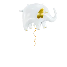 Elefant weiss/gold Ballon - 61 cm