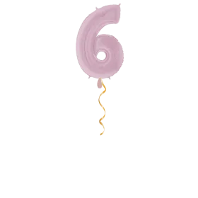 Zahl 6 Pastellrosa Ballon - 66cm