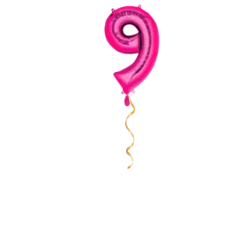 Zahl 9 Pink Ballon - 66cm