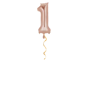 Zahl 1 Rosegold Ballon - 66cm