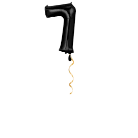 Zahl 7 Schwarz Ballon - 66cm