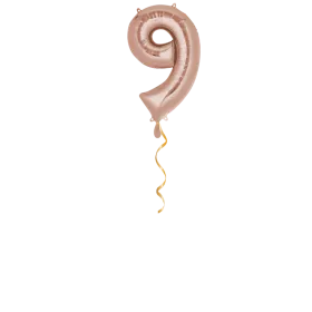 Zahl 9 Rosegold Ballon - 66cm