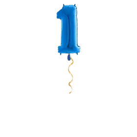 Zahl 1 Blau Ballon - 66cm