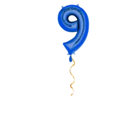 Zahl 9 Blau Ballon - 66cm