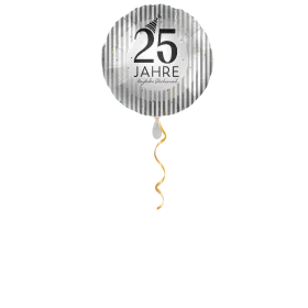 Herzlichen Glückwunsch silber Zahl 25 Ballon - 43cm