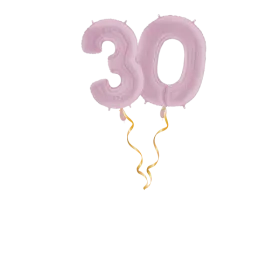Zahl 30 Pastellrosa Ballon-Set 66 cm