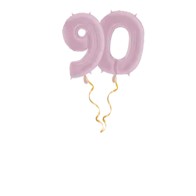Zahl 90 Pastellrosa Ballon-Set 66 cm 