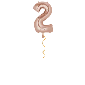 Zahl 2 Rosegold Ballon - 66cm