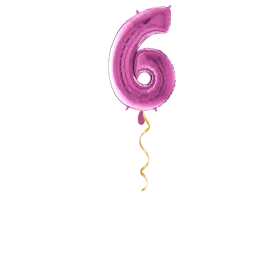 Zahl 6 Pink Ballon - 66cm