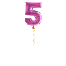 Zahl 5 Pink Ballon - 66cm