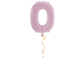 Zahl 0 Pastellrosa Ballon - 66cm