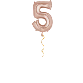 Zahl 5 Rosegold Ballon - 66cm