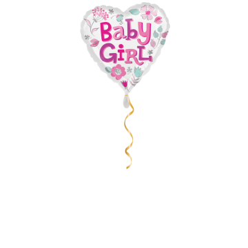 Baby Girl Herz Ballon - 43 cm