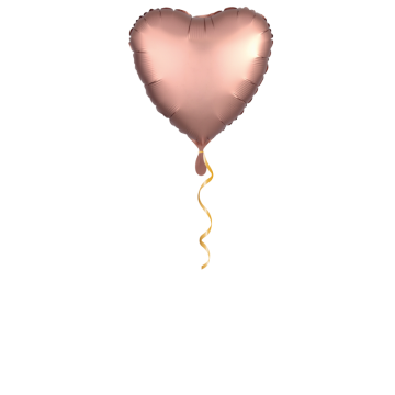 Herz rosagold klein Ballon - 43cm