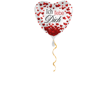 Ich Liebe Dich rote Herzen Ballon - 43cm