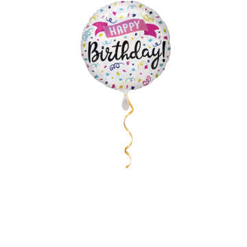 Happy Birthday Luftschlangen Ballon - 43cm