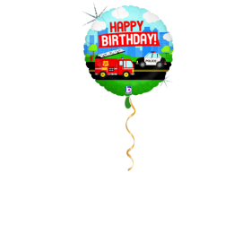 Happy Birthday Fahrzeuge Ballon - 46cm