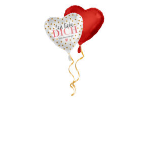 Ich liebe dich goldene Herzen Ballon-Set