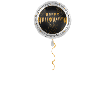 Happy Halloween schwarz/gold Ballon - 43cm