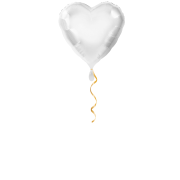 Herz weiss klein Ballon - 43cm