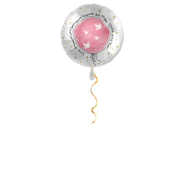 Taufe Glück Rosa Ballon - 43 cm