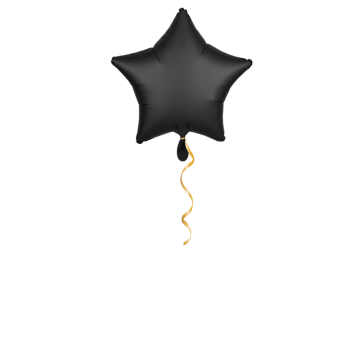 Stern schwarz klein Ballon - 43cm