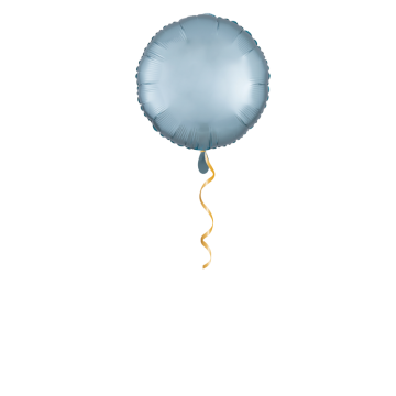 Runder pastell blauer Ballon klein - 43cm