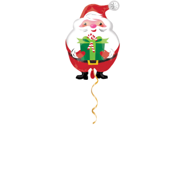 Weihnachtsmann mit Geschenk Ballon - 50 cm