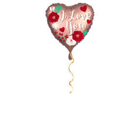 Love You mit Rosen Ballon - 43 cm