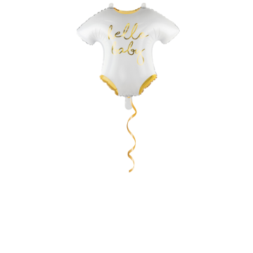 Babystrampler weiss/gold Ballon - 50 cm