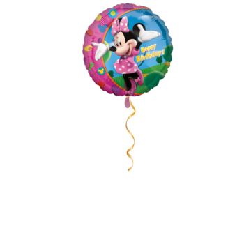 Happy Birthday Minnie Mouse rund Ballon - 43 cm
