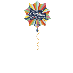 Happy Birthday farbig Ballon - 46cm