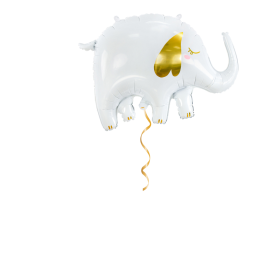 Elefant weiss/gold Ballon - 61 cm