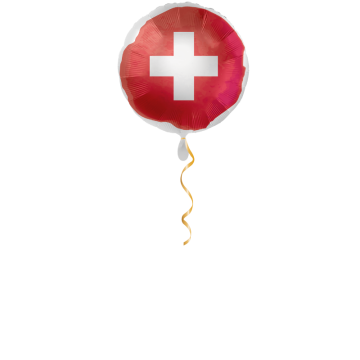 Schweizer Flagge Ballon - 43cm